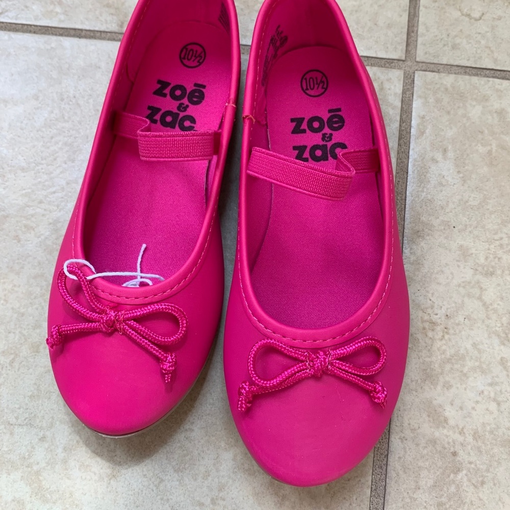 Fuschia, bright pink ballet dress shoes worn 1x